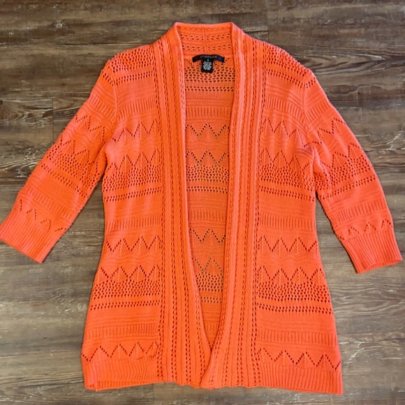 3 3 for $9!😎 Coral Crochet Cardigan by 89th & Madison - Picture 1 of 5